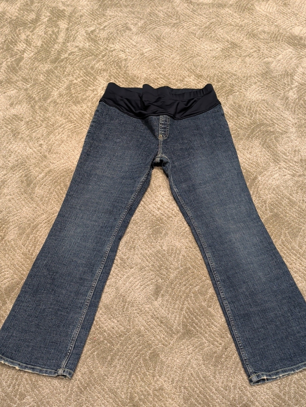 Old Navy Dark Blue Denim Maternity Bootcut Jeans with Navy Waistband